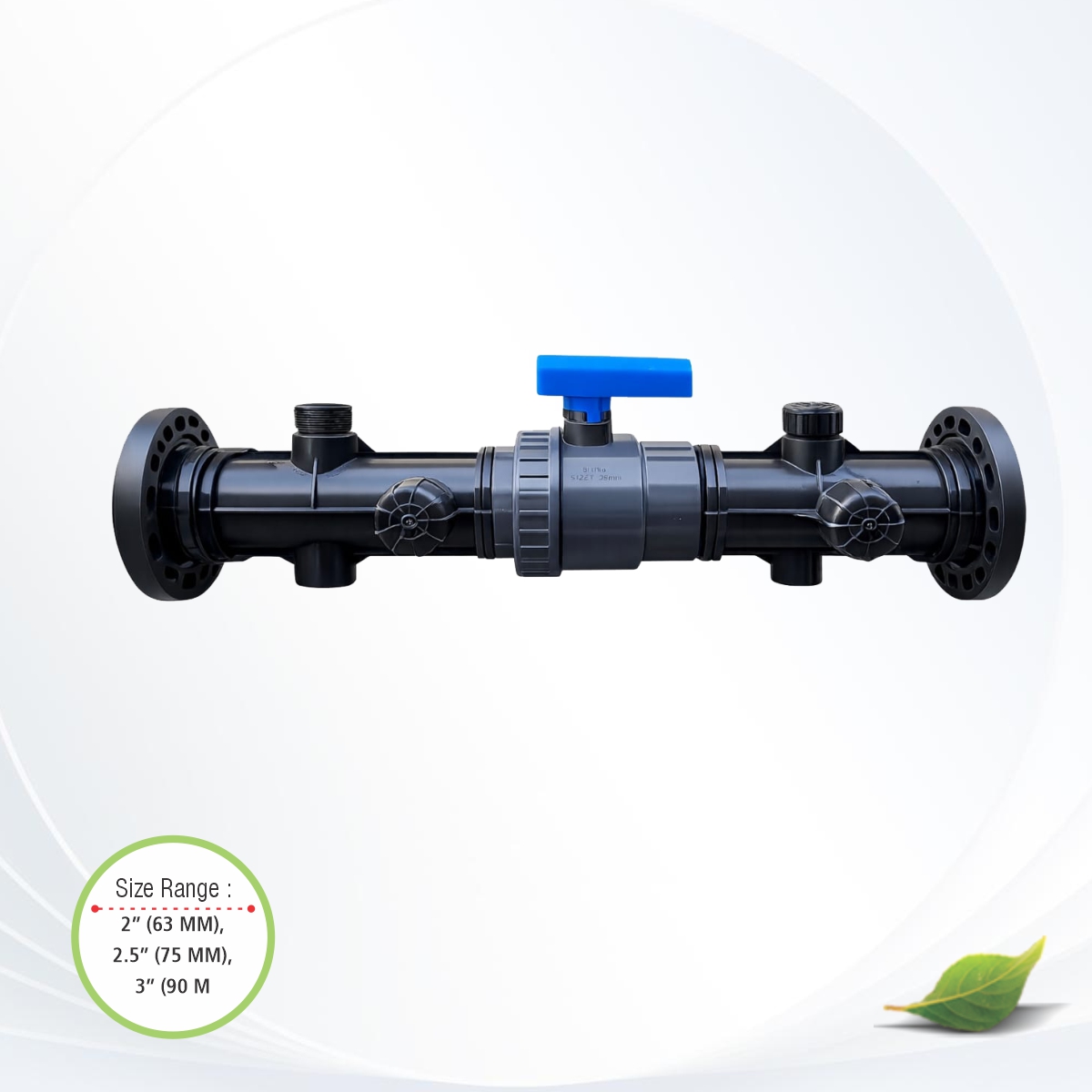 HEADER ASSEMBLY WITH PVC SINGLE UNION BALL VALVE FLANGE END